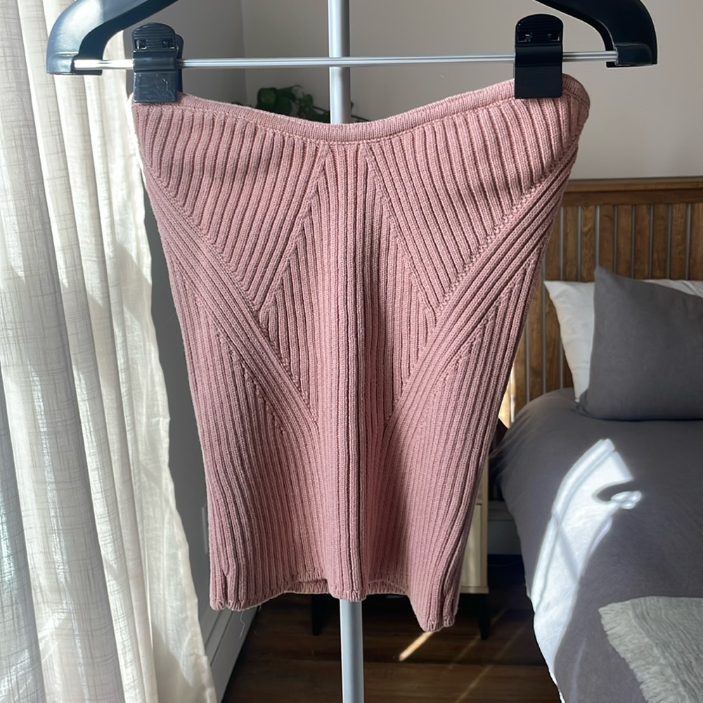 Express knit tube top strapless sweetheart neck ribbed NWT